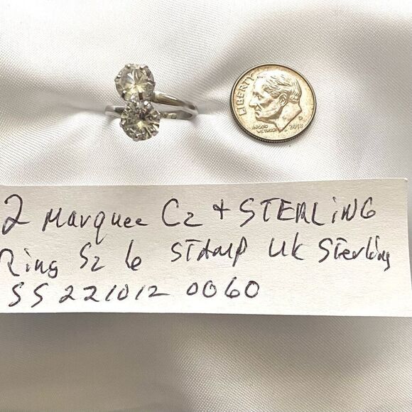 SS# Double Round  Sz.6  Simulated Diamond & Sterling 925 Silver Ring - Picture 9 of 9